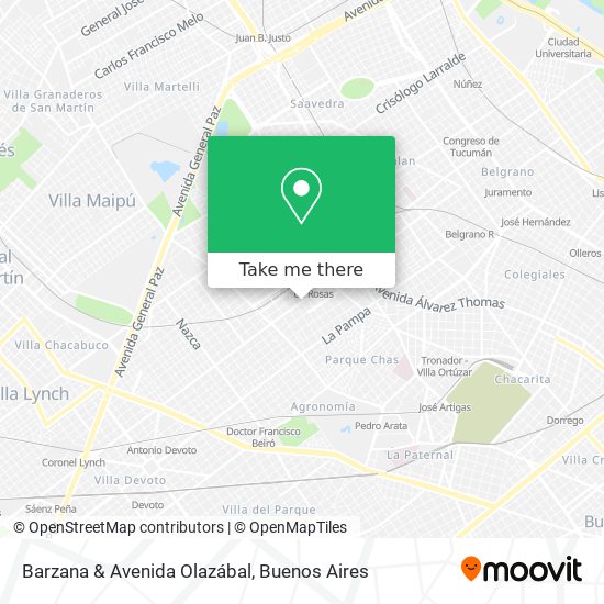 Barzana & Avenida Olazábal map