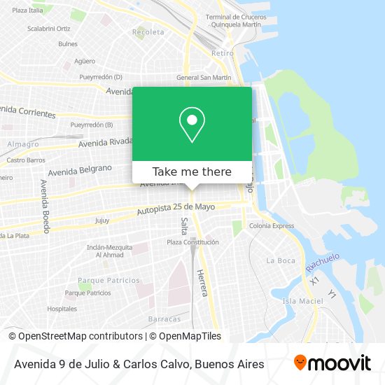Mapa de Avenida 9 de Julio & Carlos Calvo