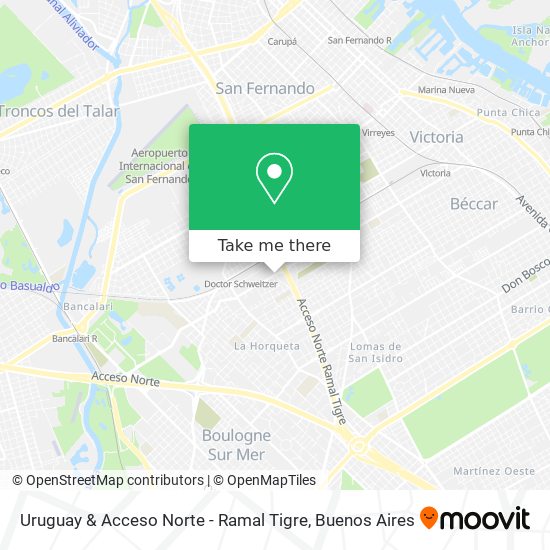 Mapa de Uruguay & Acceso Norte - Ramal Tigre