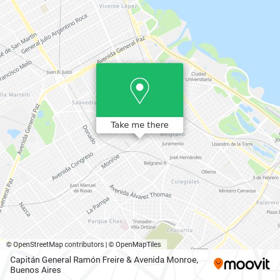 Mapa de Capitán General Ramón Freire & Avenida Monroe