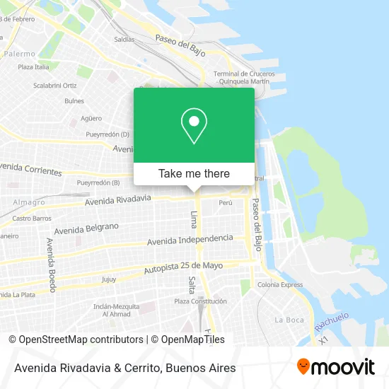 Mapa de Avenida Rivadavia & Cerrito