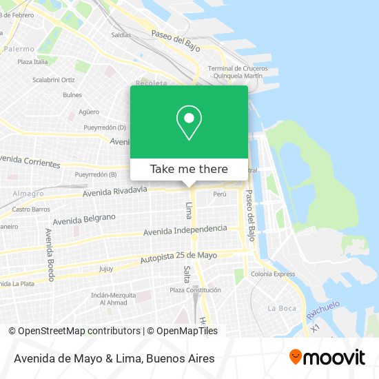 Avenida de Mayo & Lima map