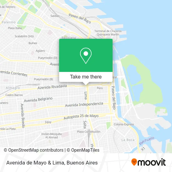 Mapa de Avenida de Mayo & Lima