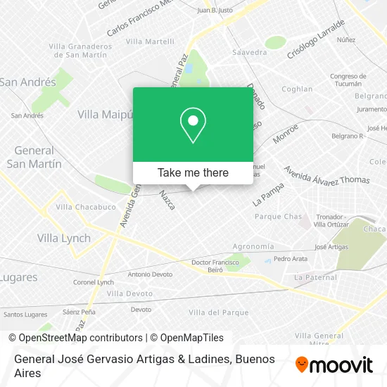 Mapa de General José Gervasio Artigas & Ladines