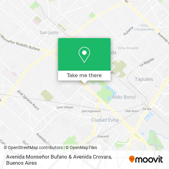 Mapa de Avenida Monseñor Bufano & Avenida Crovara