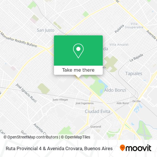 Mapa de Ruta Provincial 4 & Avenida Crovara
