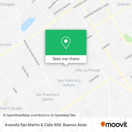 Avenida San Martín & Calle 888 map