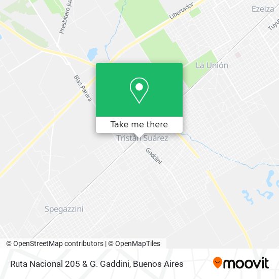 Mapa de Ruta Nacional 205 & G. Gaddini