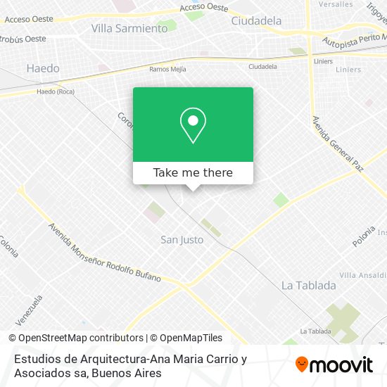 Mapa de Estudios de Arquitectura-Ana Maria Carrio y Asociados sa