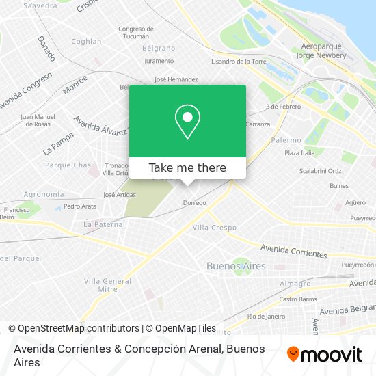 Avenida Corrientes & Concepción Arenal map