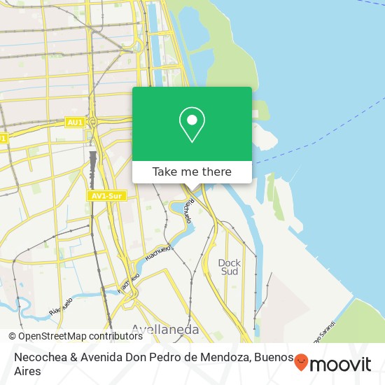 Mapa de Necochea & Avenida Don Pedro de Mendoza