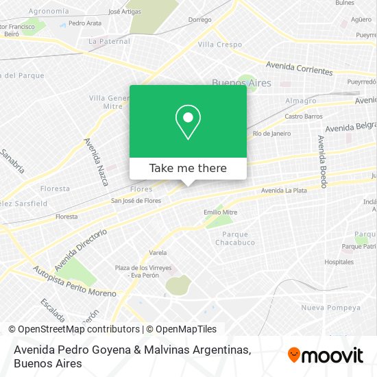 Mapa de Avenida Pedro Goyena & Malvinas Argentinas