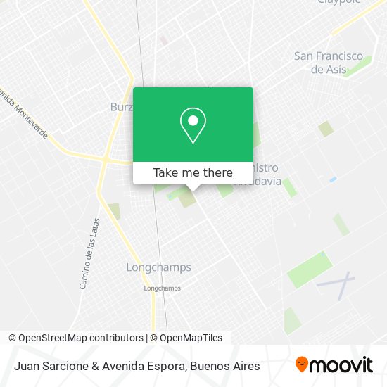 Juan Sarcione & Avenida Espora map