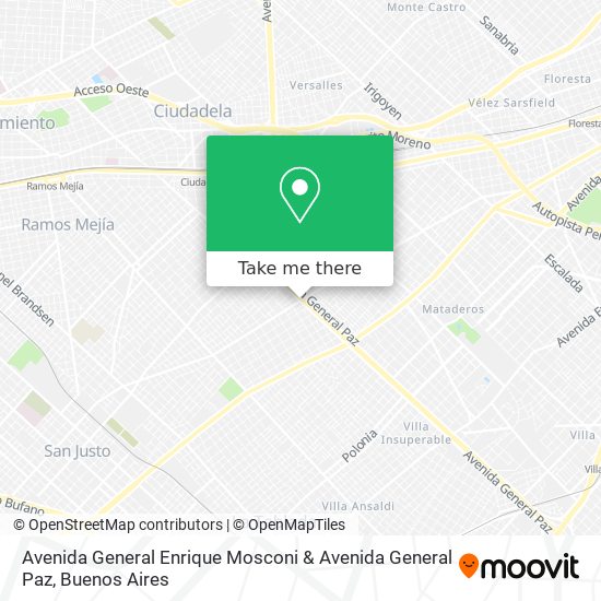 Avenida General Enrique Mosconi & Avenida General Paz map
