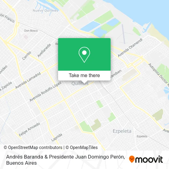 Mapa de Andrés Baranda & Presidente Juan Domingo Perón