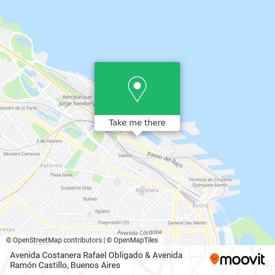 Mapa de Avenida Costanera Rafael Obligado & Avenida Ramón Castillo