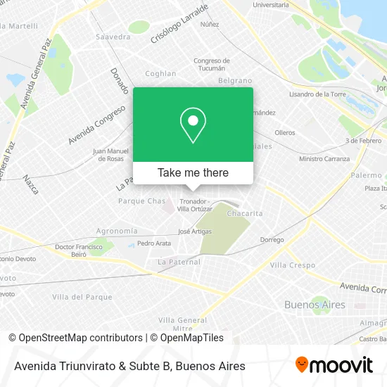 Avenida Triunvirato & Subte B map