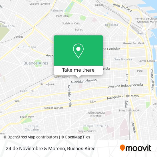 24 de Noviembre & Moreno map