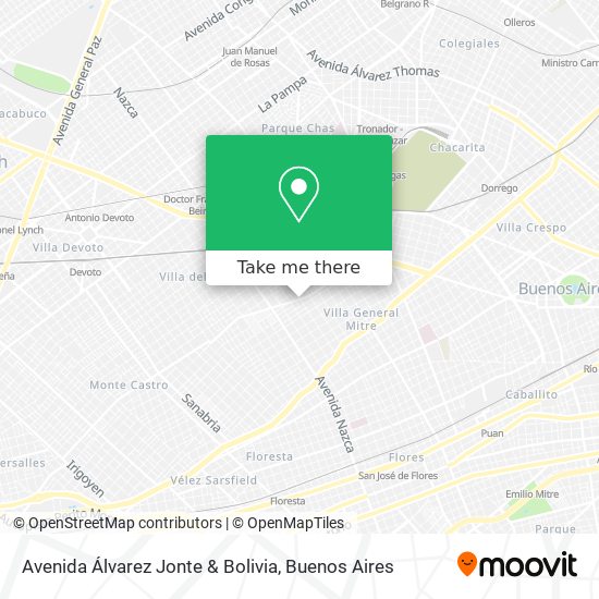 Mapa de Avenida Álvarez Jonte & Bolivia