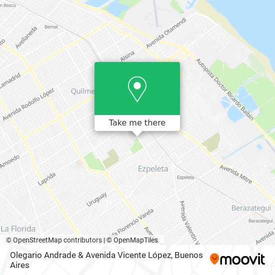 Mapa de Olegario Andrade & Avenida Vicente López