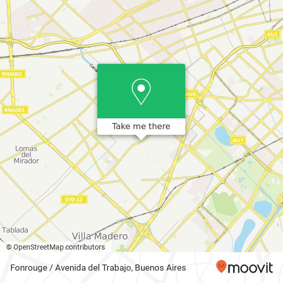 Mapa de Fonrouge / Avenida del Trabajo