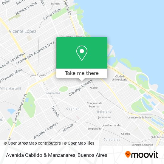 Avenida Cabildo & Manzanares map