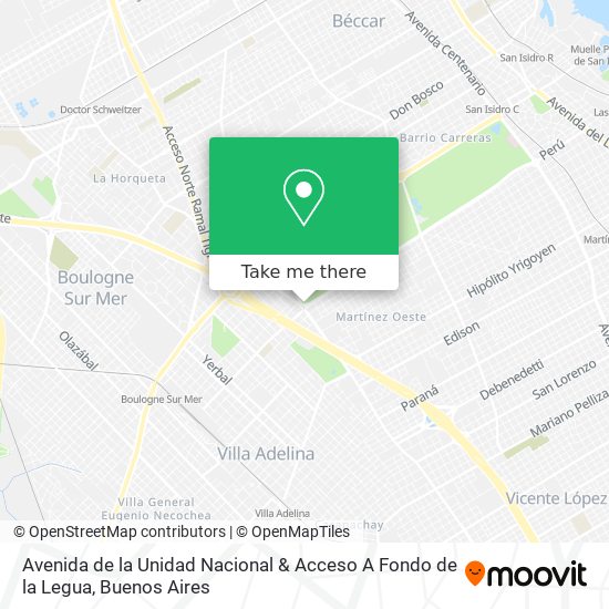 Mapa de Avenida de la Unidad Nacional & Acceso A Fondo de la Legua