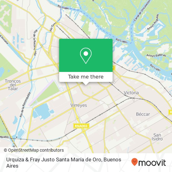 Urquiza & Fray Justo Santa María de Oro map