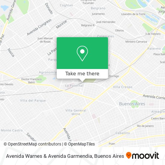 Mapa de Avenida Warnes & Avenida Garmendia