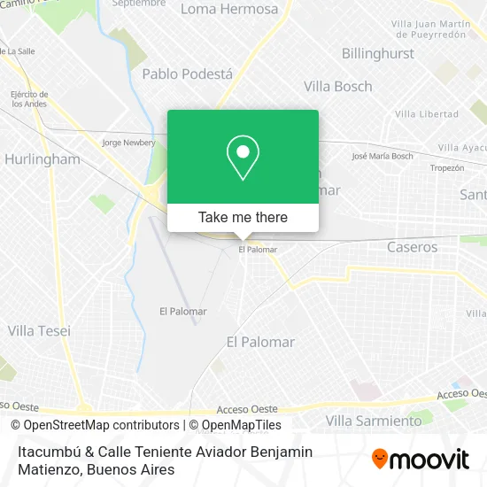 Mapa de Itacumbú & Calle Teniente Aviador Benjamin Matienzo