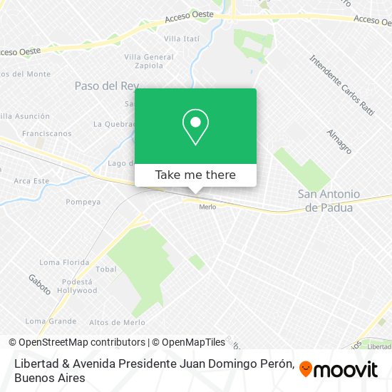 Mapa de Libertad & Avenida Presidente Juan Domingo Perón