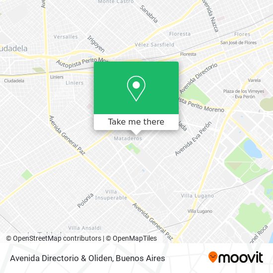 Mapa de Avenida Directorio & Oliden