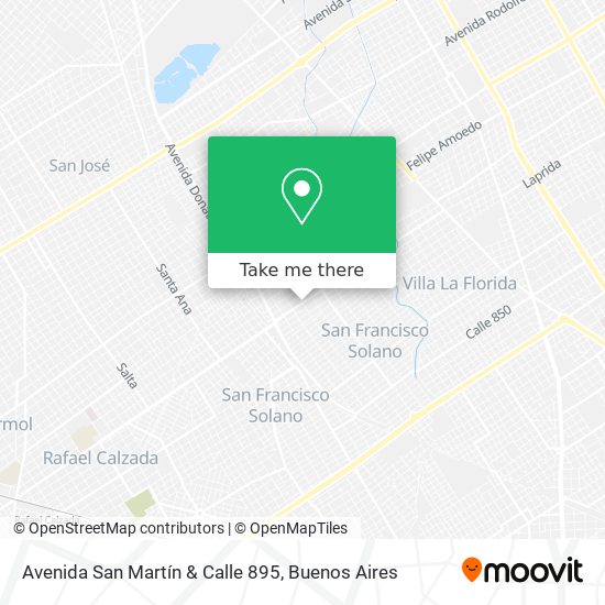 Avenida San Martín & Calle 895 map