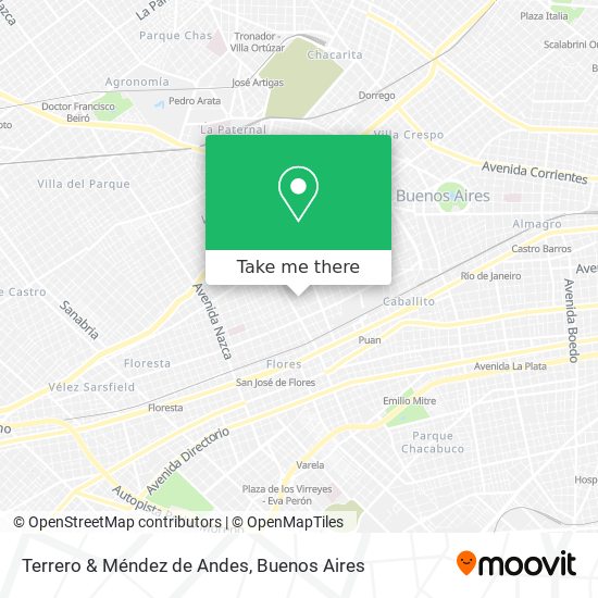 Terrero & Méndez de Andes map