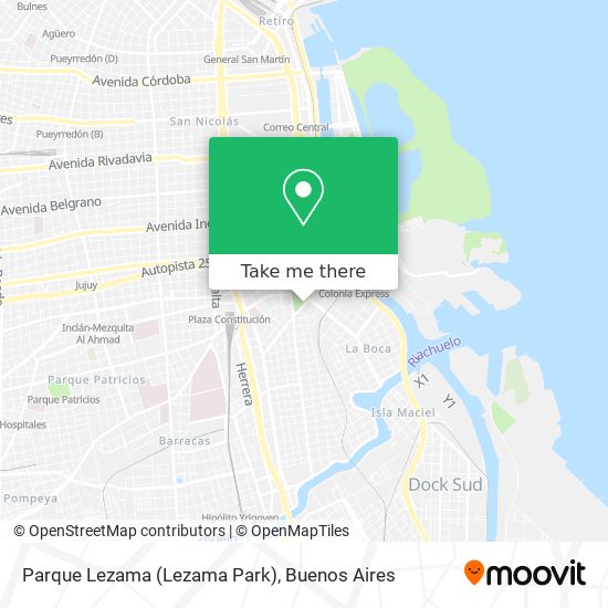 Parque Lezama (Lezama Park) map