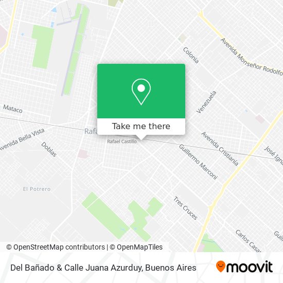 Mapa de Del Bañado & Calle Juana Azurduy