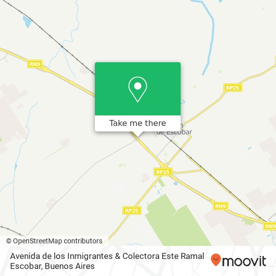 Avenida de los Inmigrantes & Colectora Este Ramal Escobar map