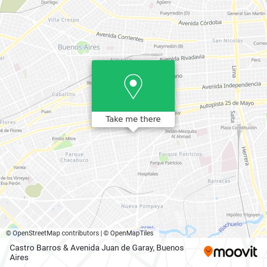 Mapa de Castro Barros & Avenida Juan de Garay