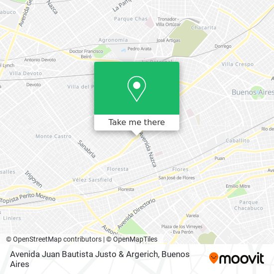 Mapa de Avenida Juan Bautista Justo & Argerich