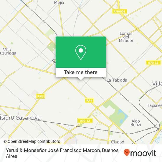 Mapa de Yeruá & Monseñor José Francisco Marcón