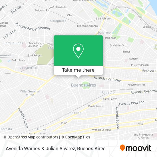 Avenida Warnes & Julián Álvarez map