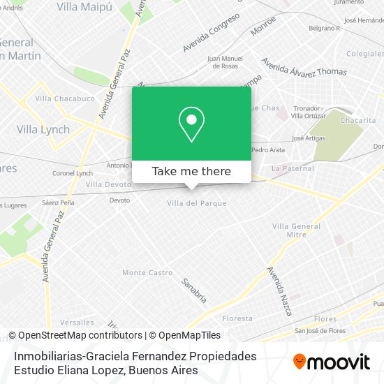 Inmobiliarias-Graciela Fernandez Propiedades Estudio Eliana Lopez map