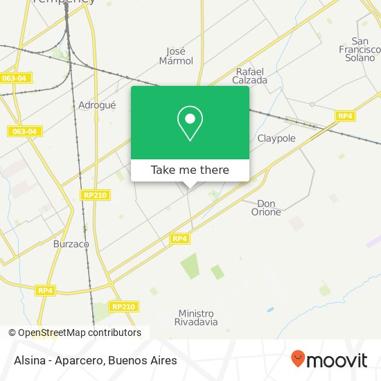 Alsina - Aparcero map
