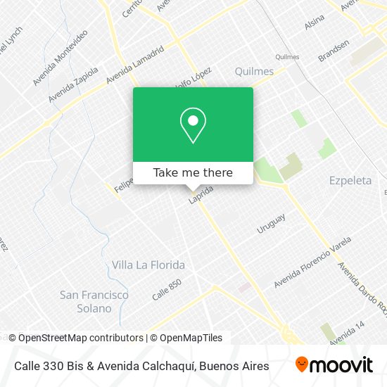 Mapa de Calle 330 Bis & Avenida Calchaquí