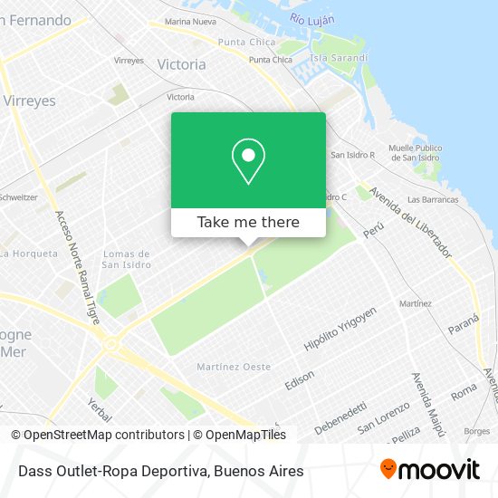 How to get to Dass Outlet-Ropa Deportiva in San Isidro by Colectivo or  Train?