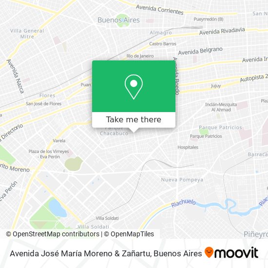 Avenida José María Moreno & Zañartu map