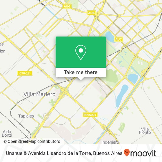 Mapa de Unanue & Avenida Lisandro de la Torre