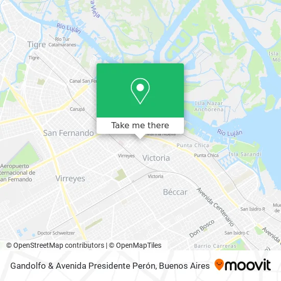 Mapa de Gandolfo & Avenida Presidente Perón