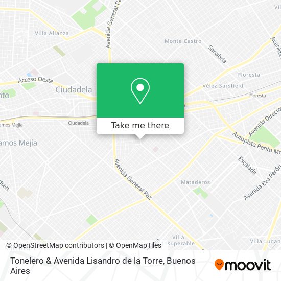 Mapa de Tonelero & Avenida Lisandro de la Torre