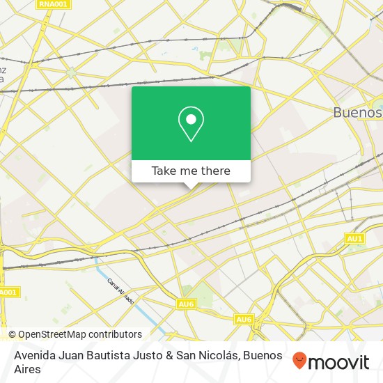 Mapa de Avenida Juan Bautista Justo & San Nicolás